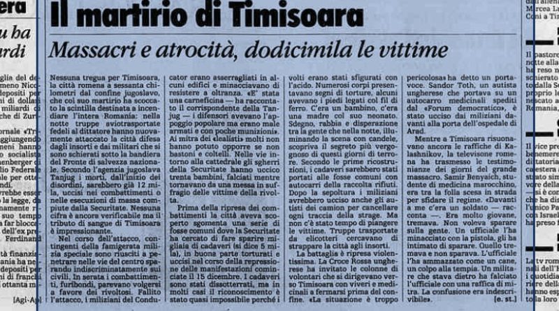 Il massacro di Timisoara